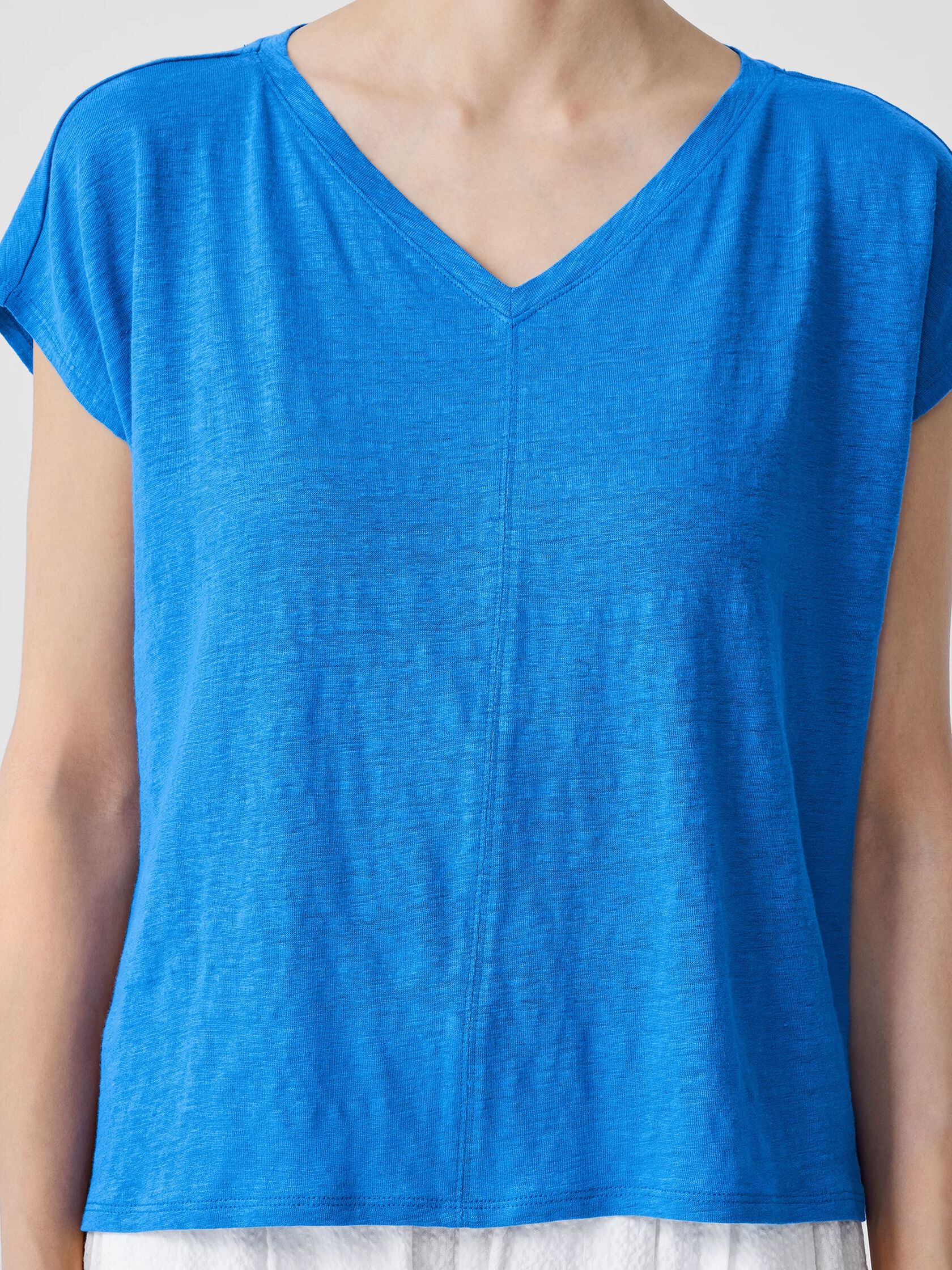 Organic Linen Jersey V-Neck Tee