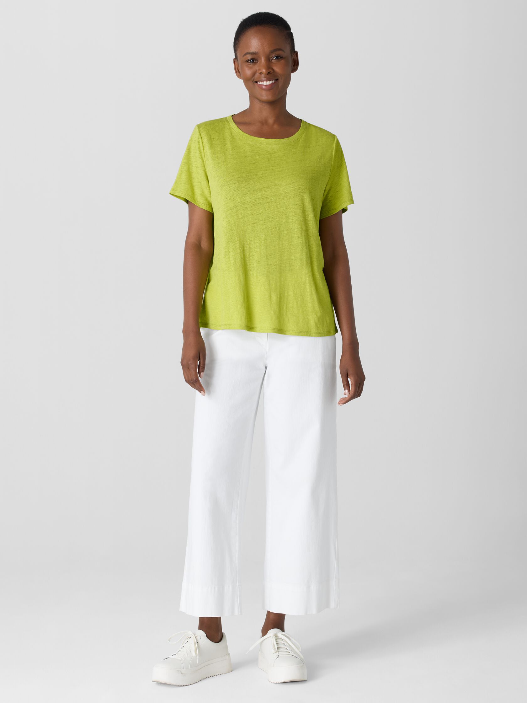 Organic Linen Jersey Crew Neck Tee