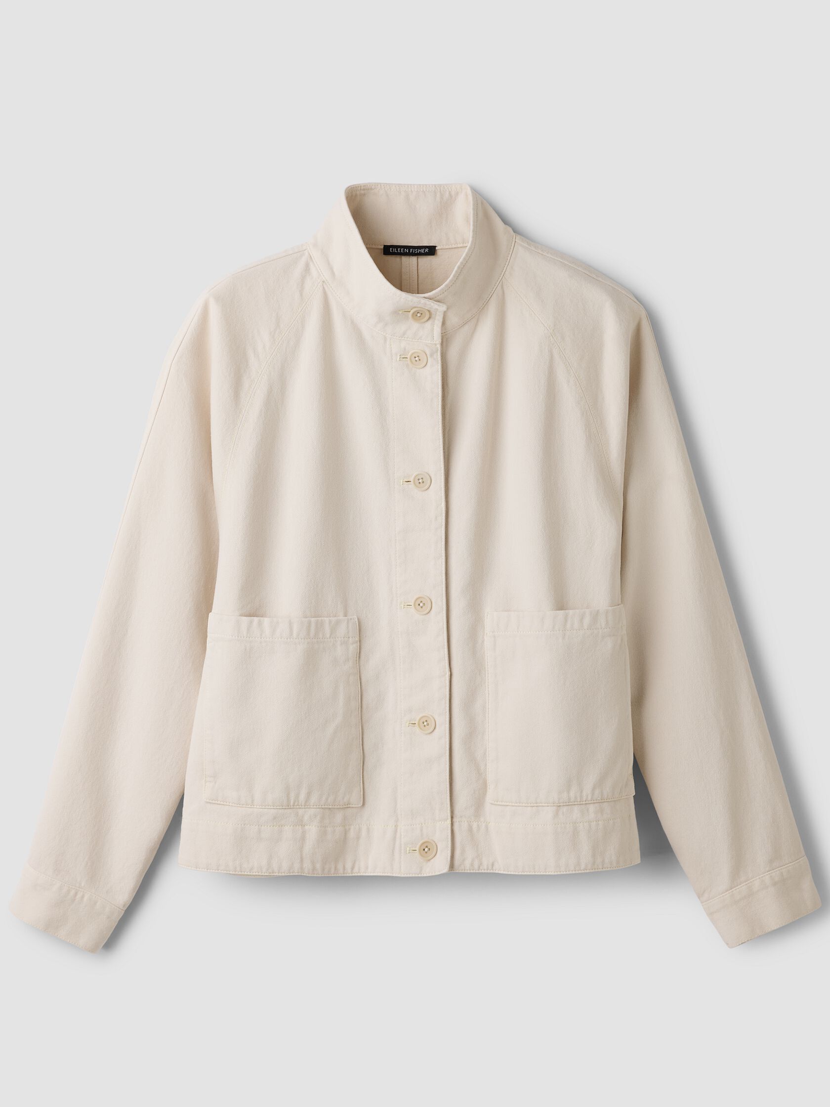 Garment-Dyed Utility Organic Cotton Stand Collar Jacket