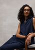 Woven Pliss&eacute; Sleeveless Shirt