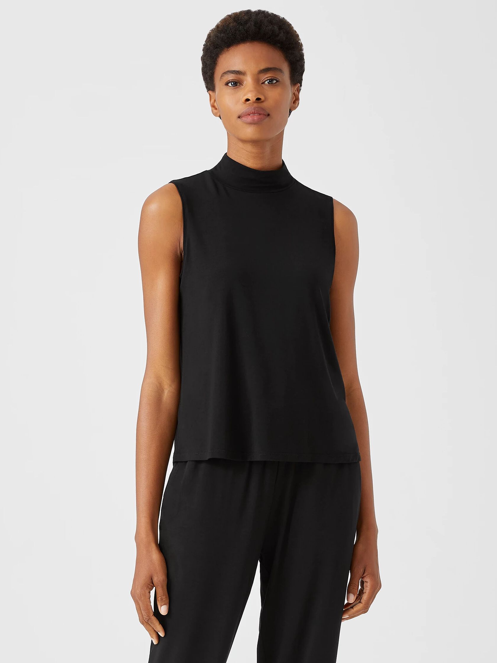 Fine Jersey Mock Neck Tank