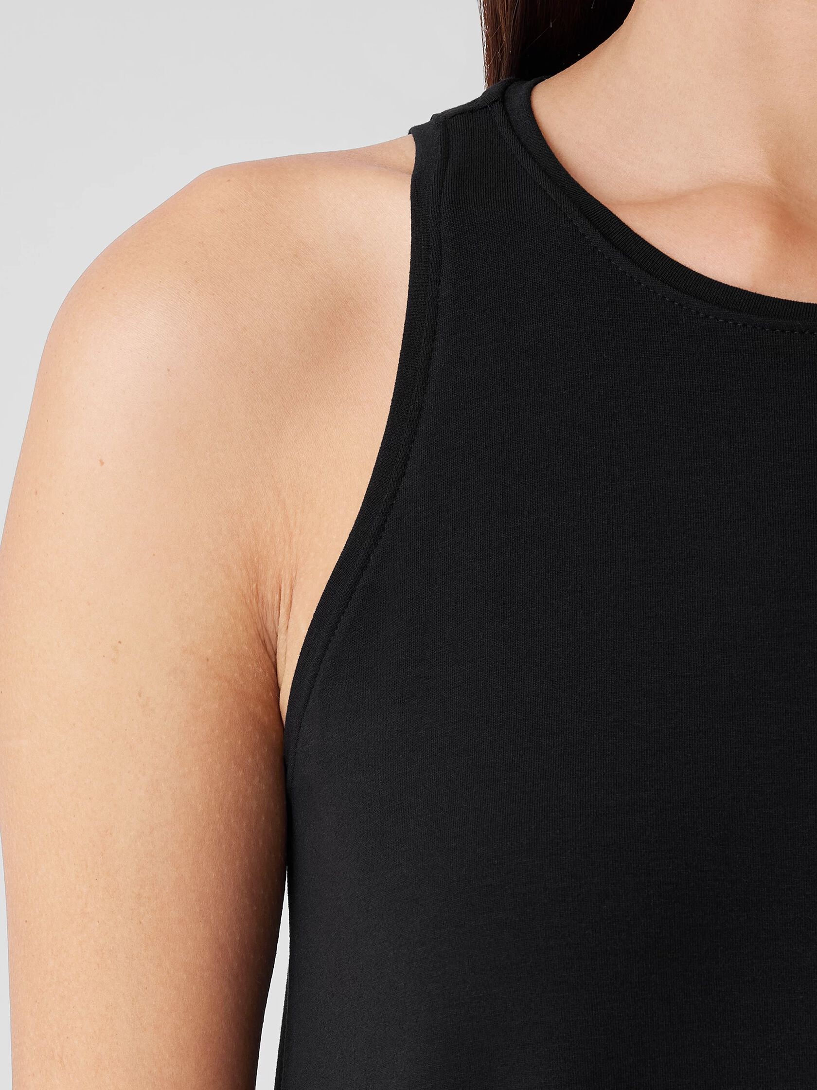 Stretch Jersey Knit Round Neck Tank Dress