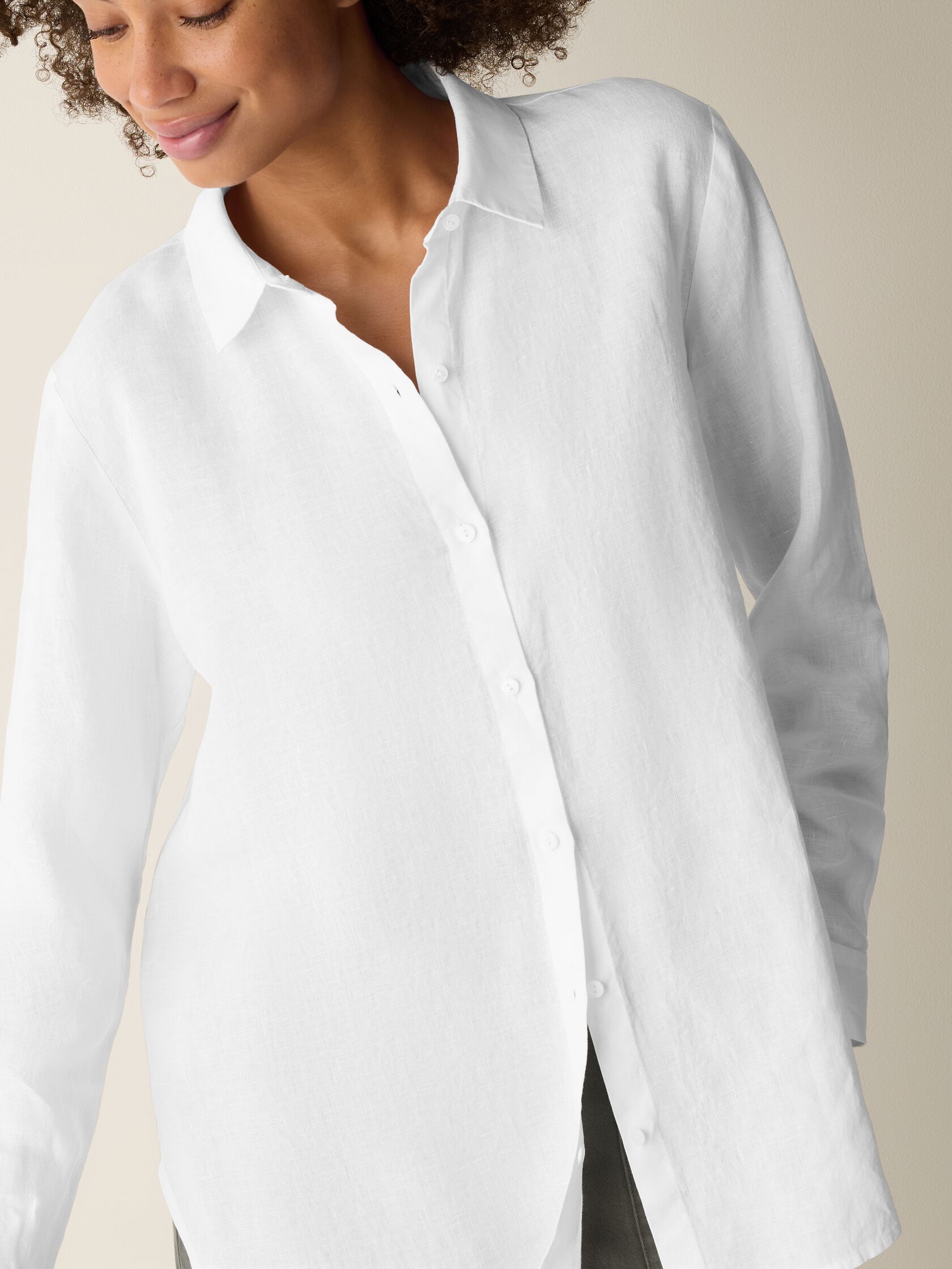 Organic Handkerchief Linen Classic Collar Shirt