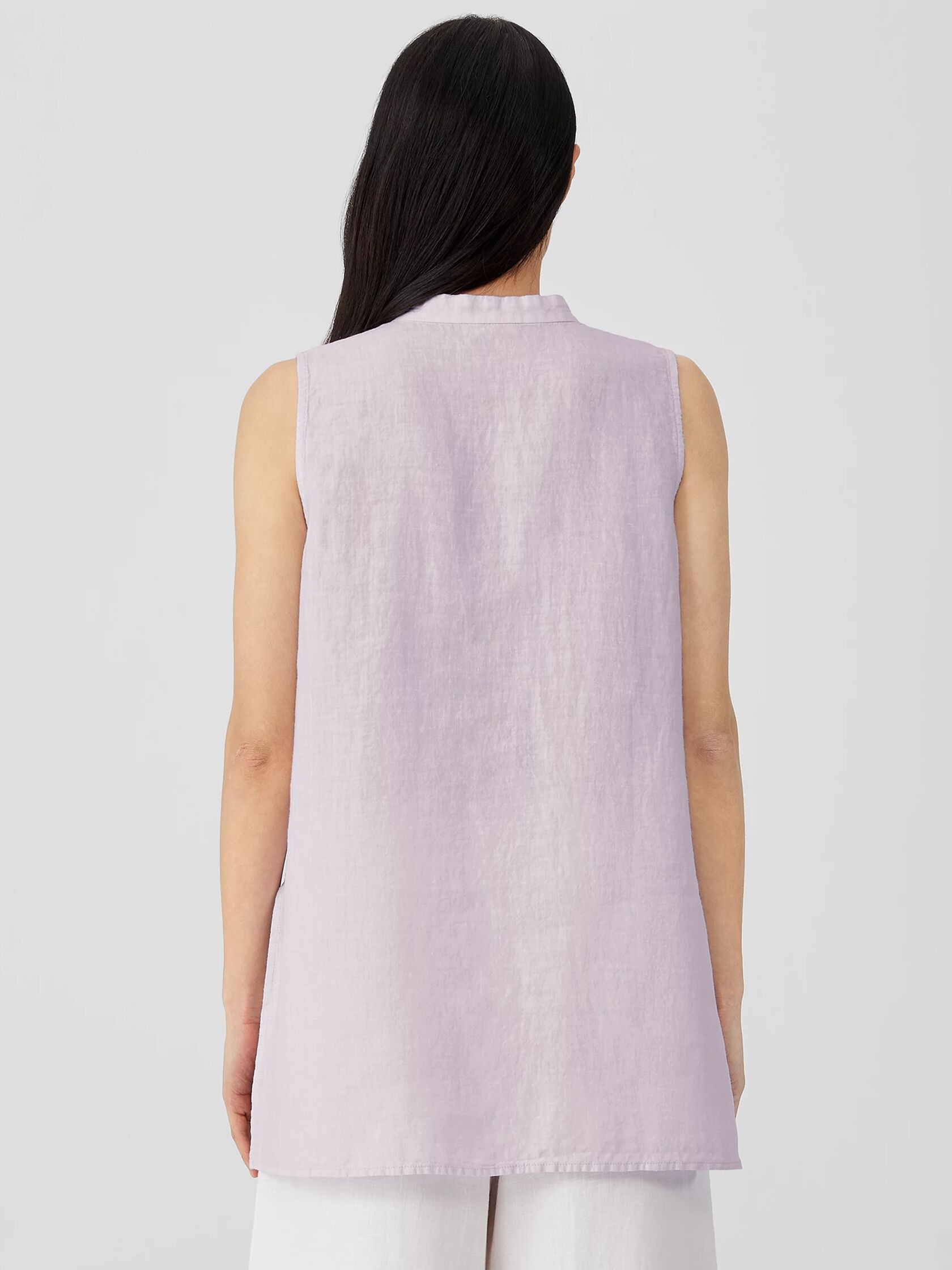 Garment-Dyed Organic Handkerchief Linen Sleeveless Shirt