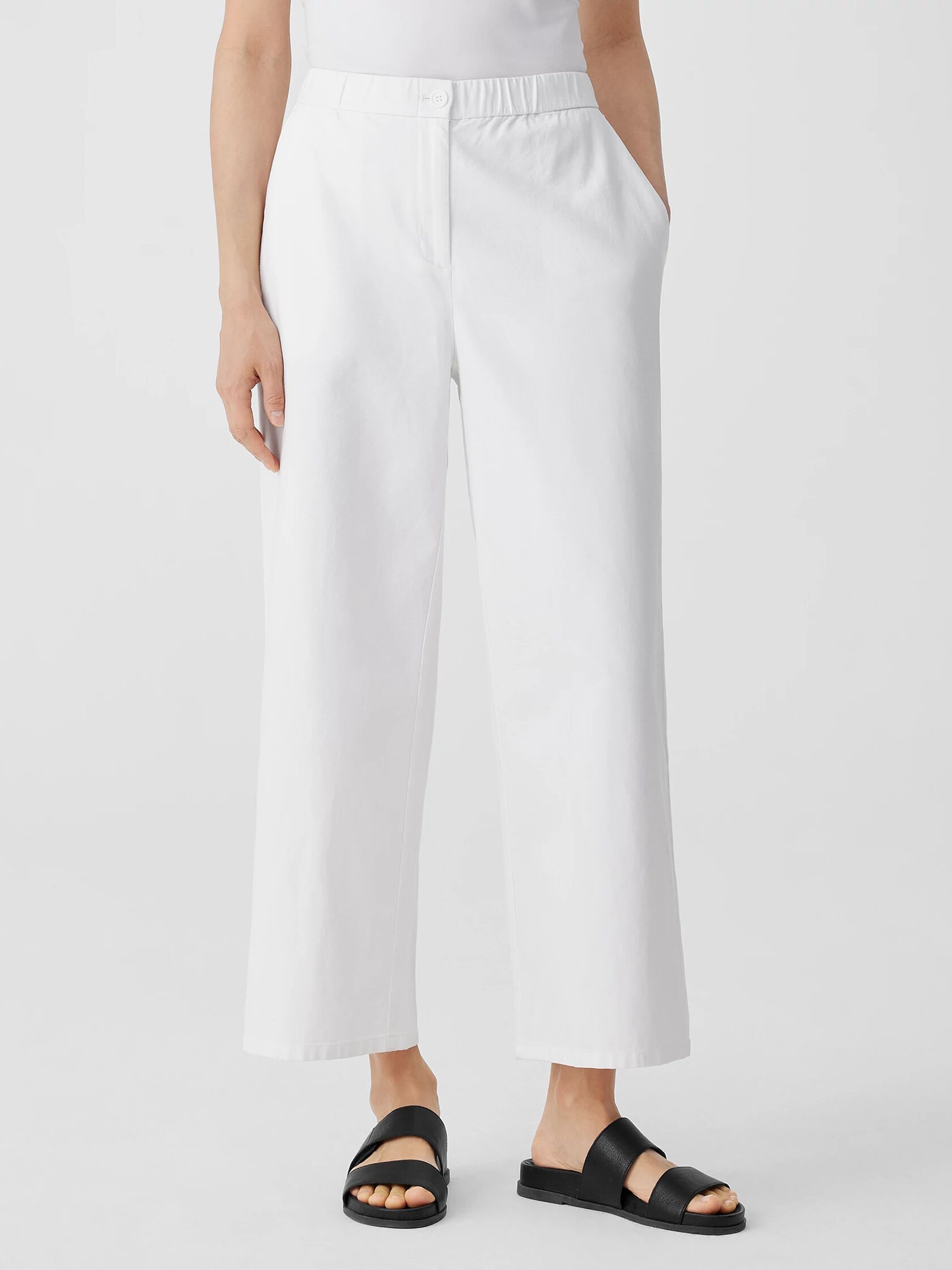 Cotton Hemp Stretch Wide-Leg Pant