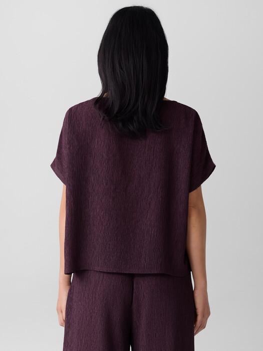 Woven Plissé Dolman Sleeve Top