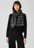 Washed Wool Check Scarf