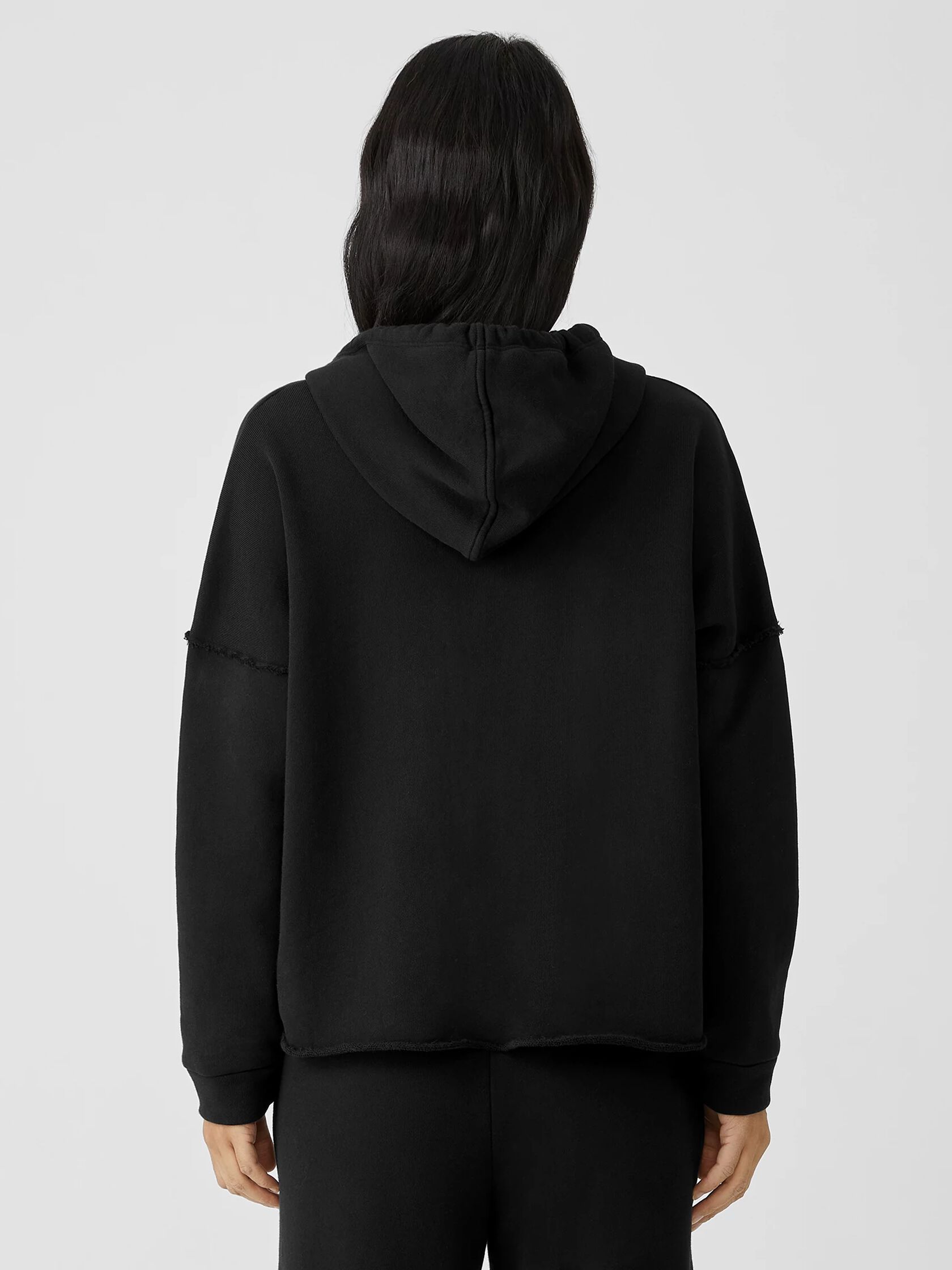 Organic Cotton French Terry Hooded Top | EILEEN FISHER