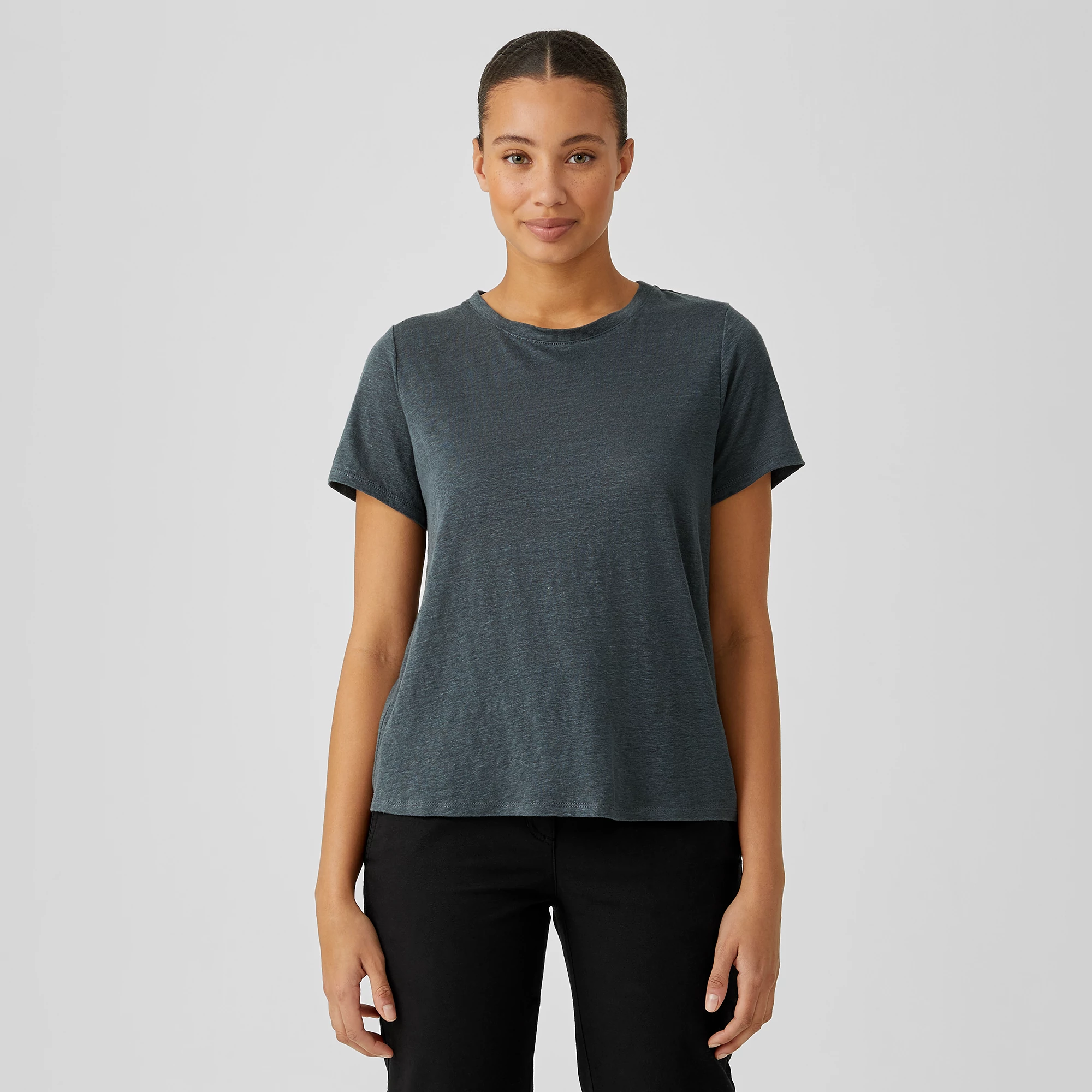 Organic Linen Jersey Crew Neck Tee 