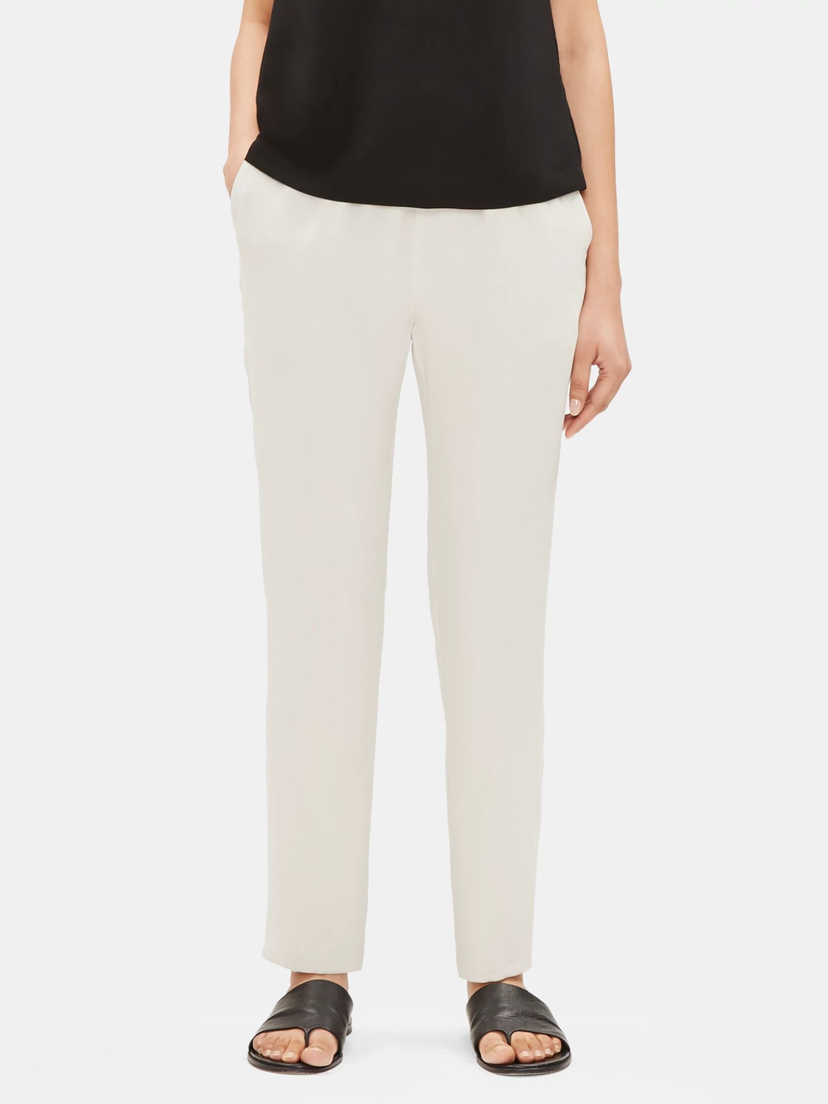 System Silk Georgette Crepe Slouchy Ankle Pant