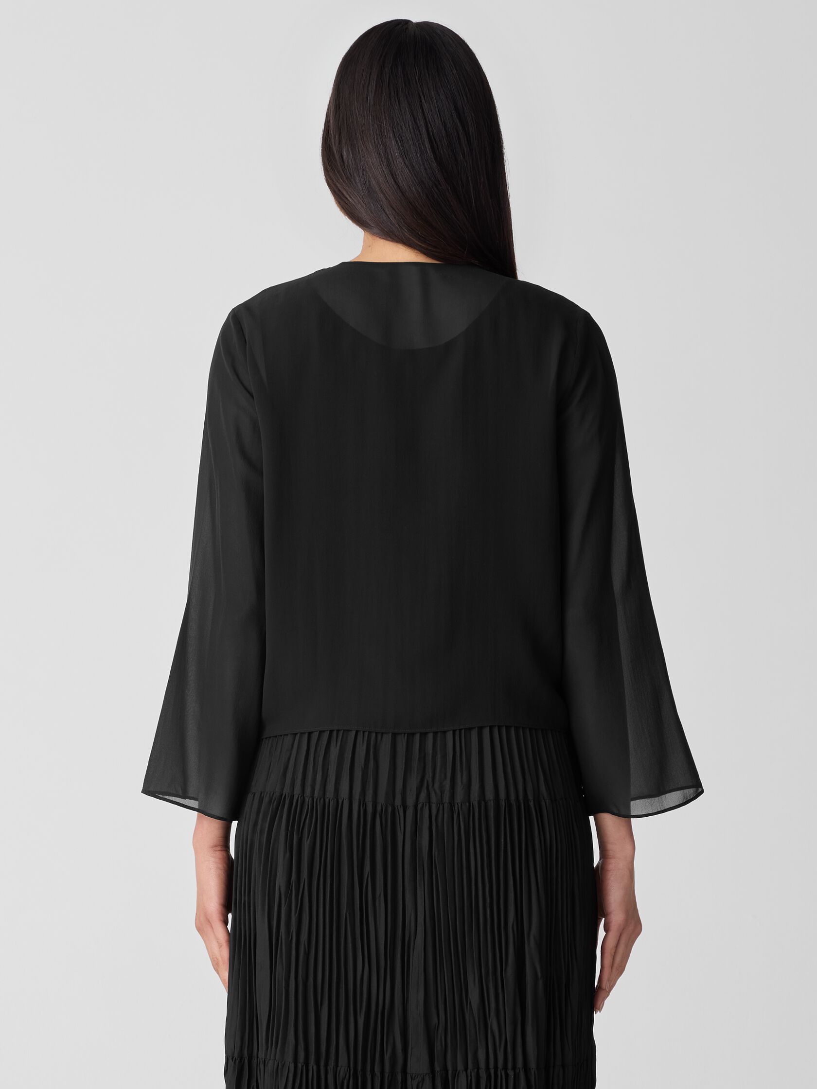 Sheer Silk Georgette Tie Jacket