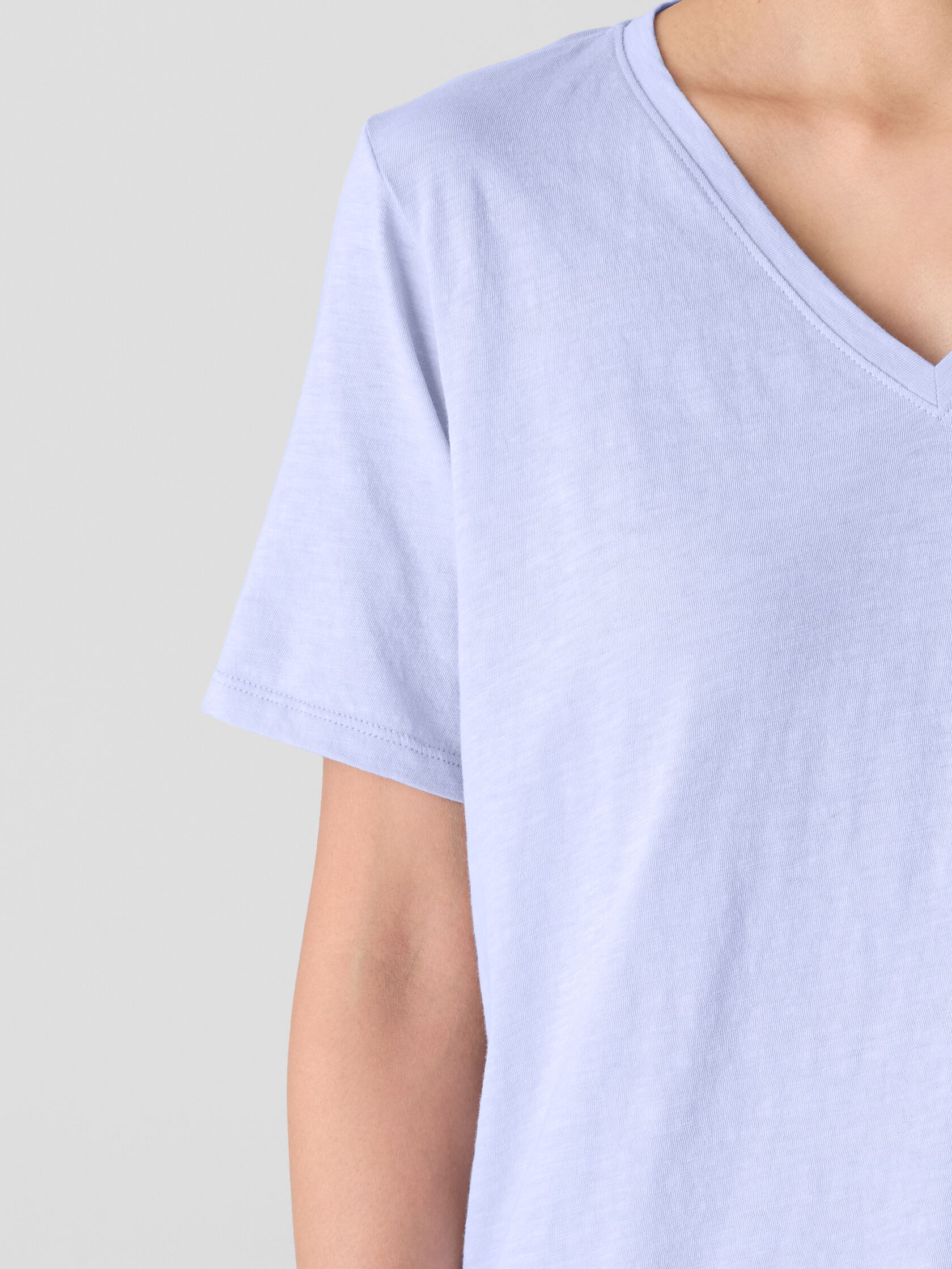 Organic Cotton Slubby Jersey V-Neck Tee