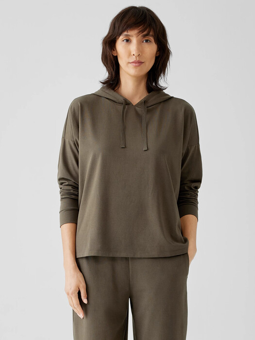 Traceable Cotton Jersey Hooded Top
