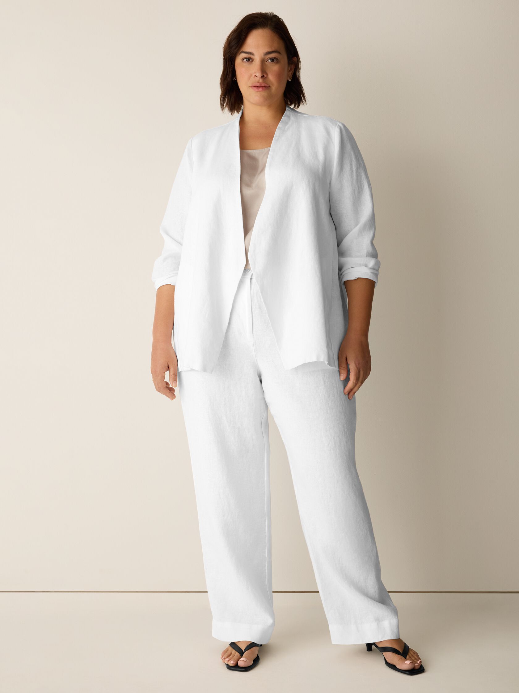 Heavy Organic Linen Angled Jacket