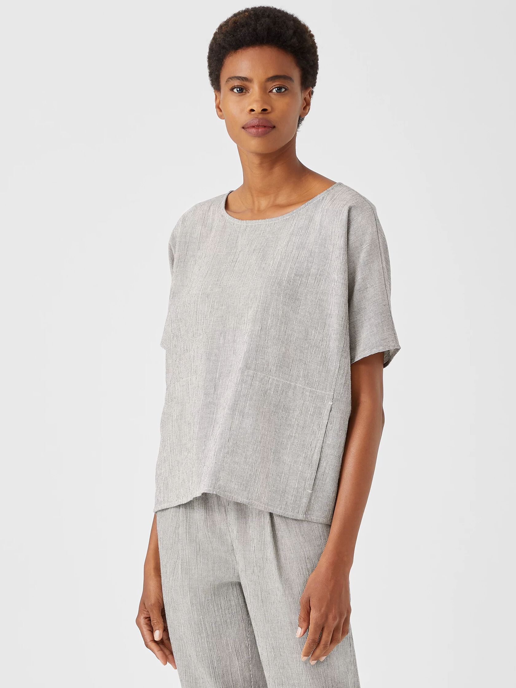 Organic Cotton Linen Ticking Stripe Square Top
