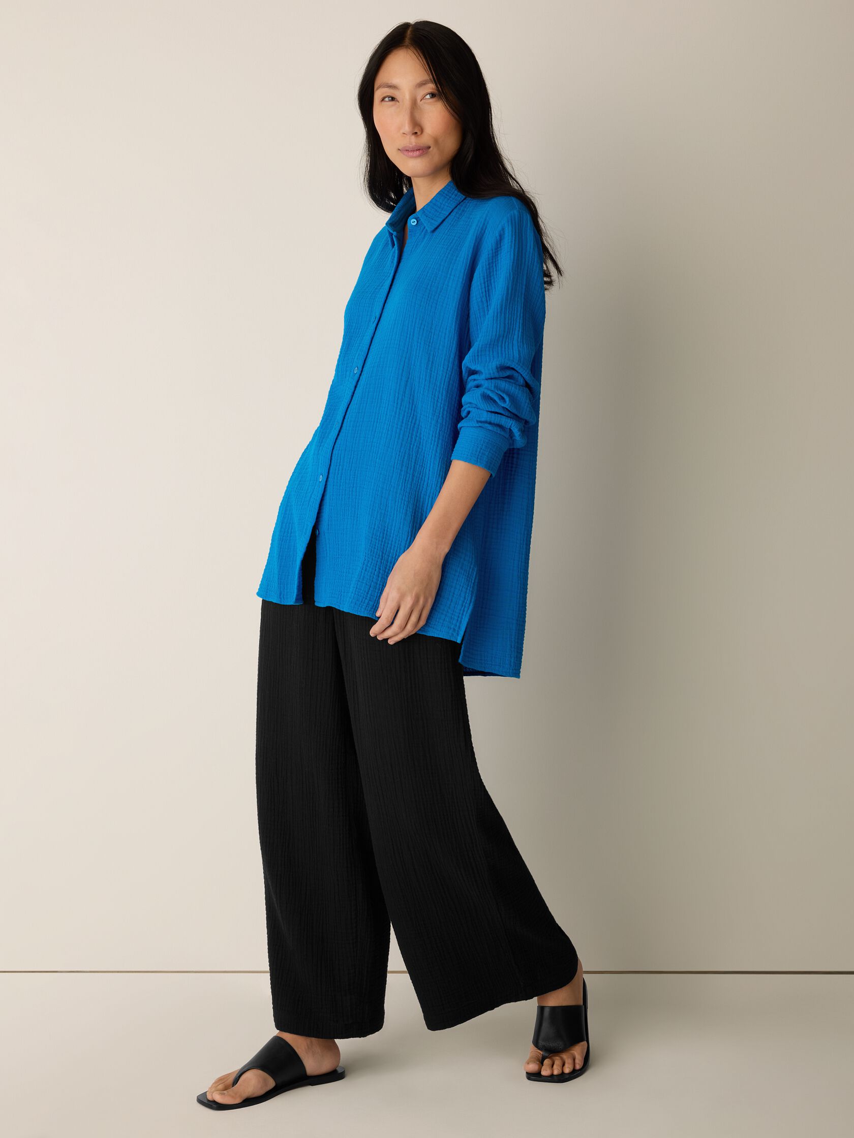 Organic Cotton Lofty Gauze Classic Collar Shirt