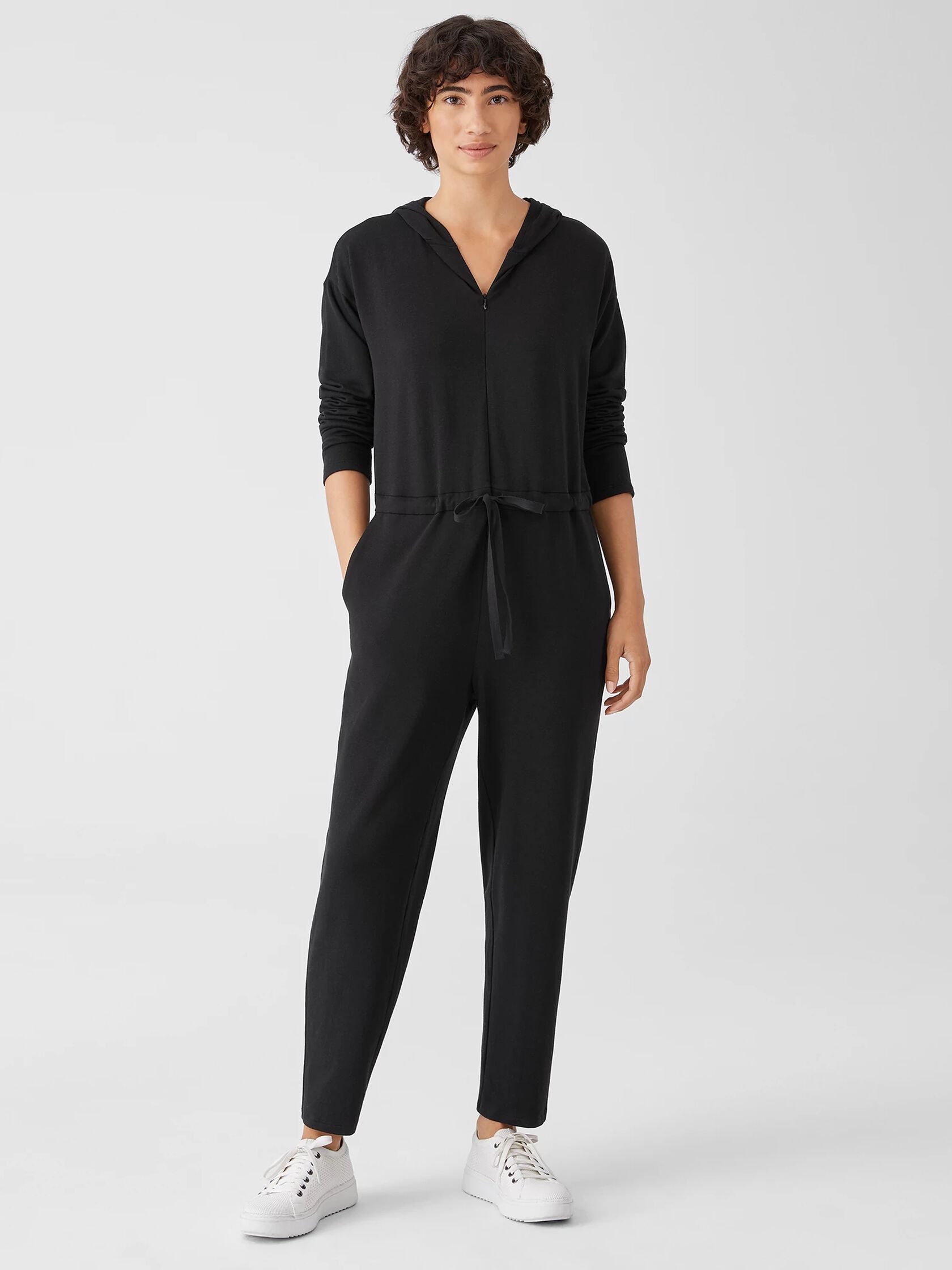 Cozy Brushed Terry Hug Hooded Jumpsuit