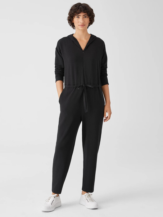 Cozy Brushed Terry Hug Hooded Jumpsuit