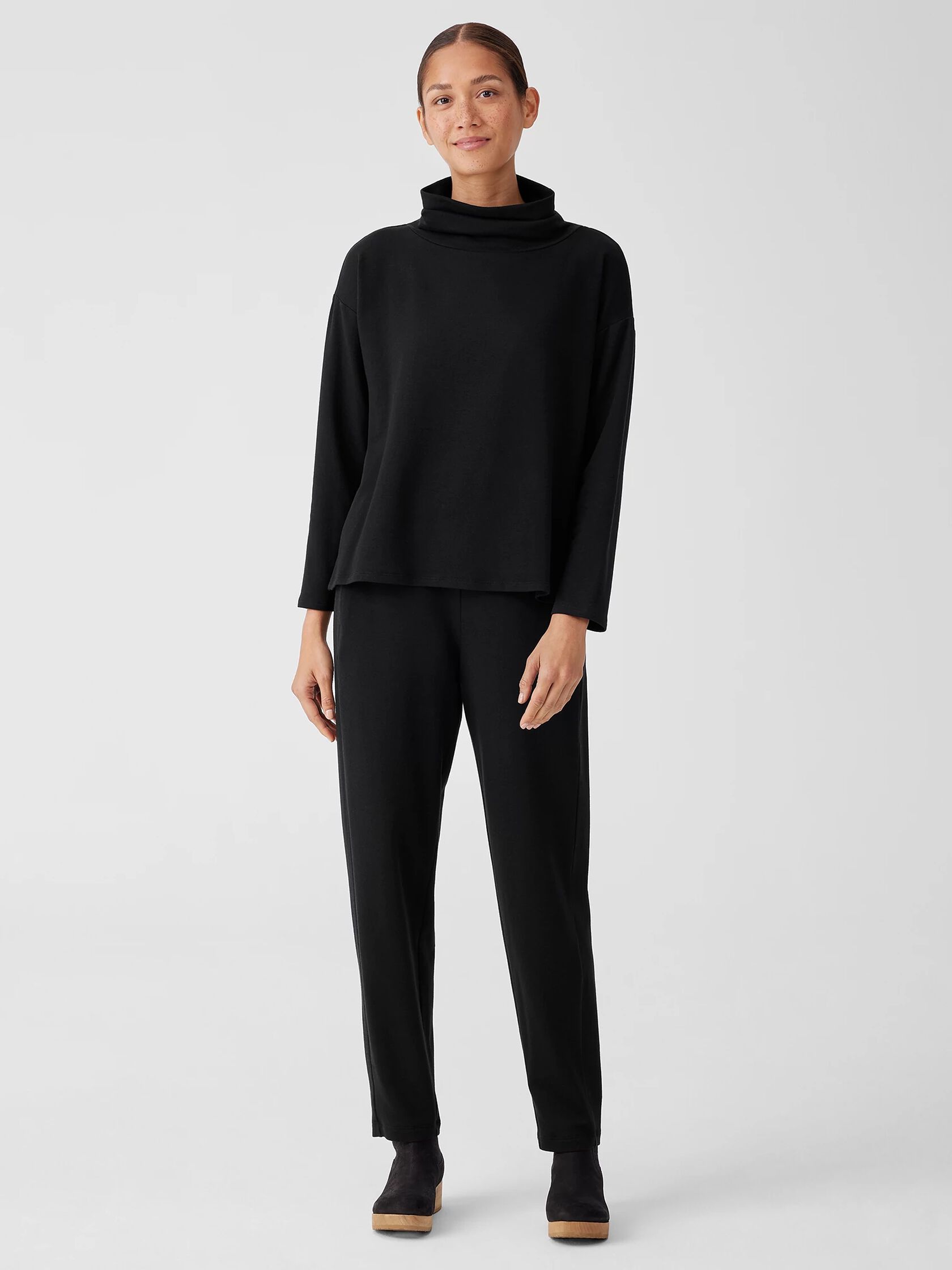 Cozy Brushed Terry Hug Funnel Neck Top