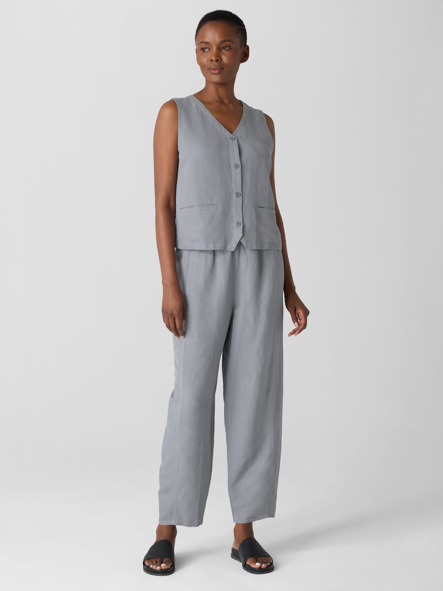 Linen Silk Twill Vest