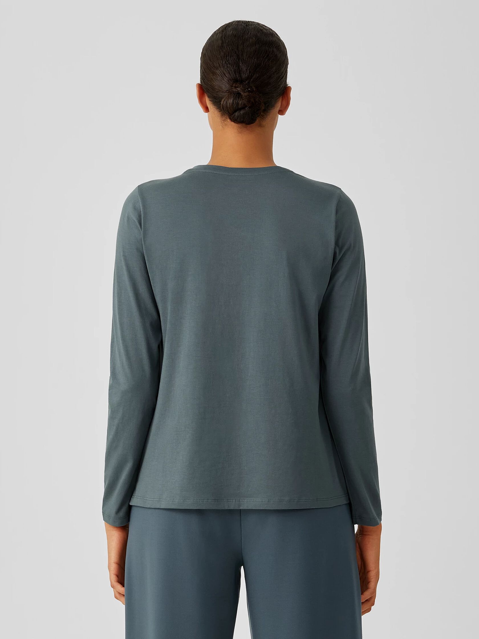 Organic Pima Cotton Jersey Round Neck Top