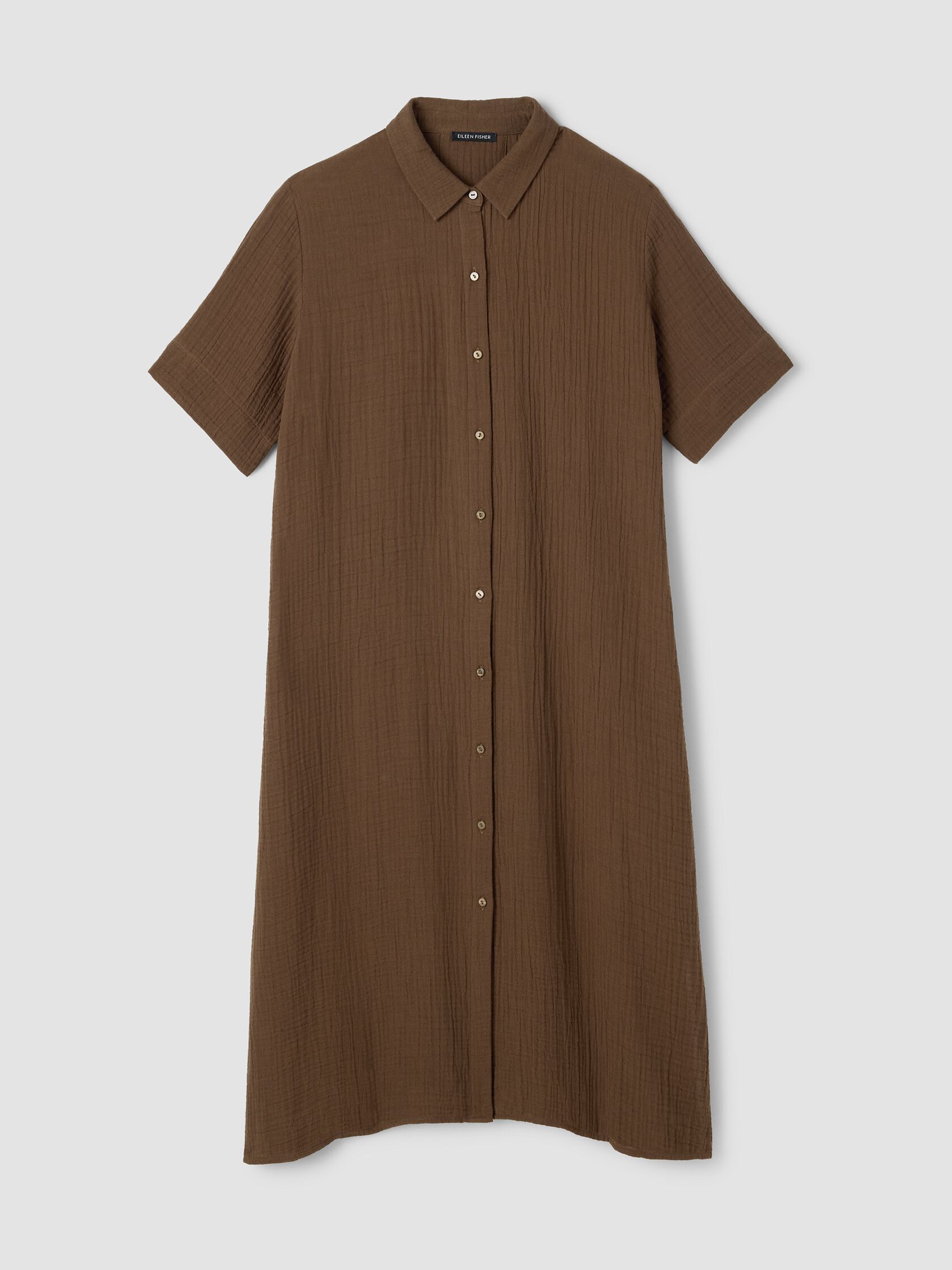 Organic Cotton Lofty Gauze Classic Collar Shirtdress