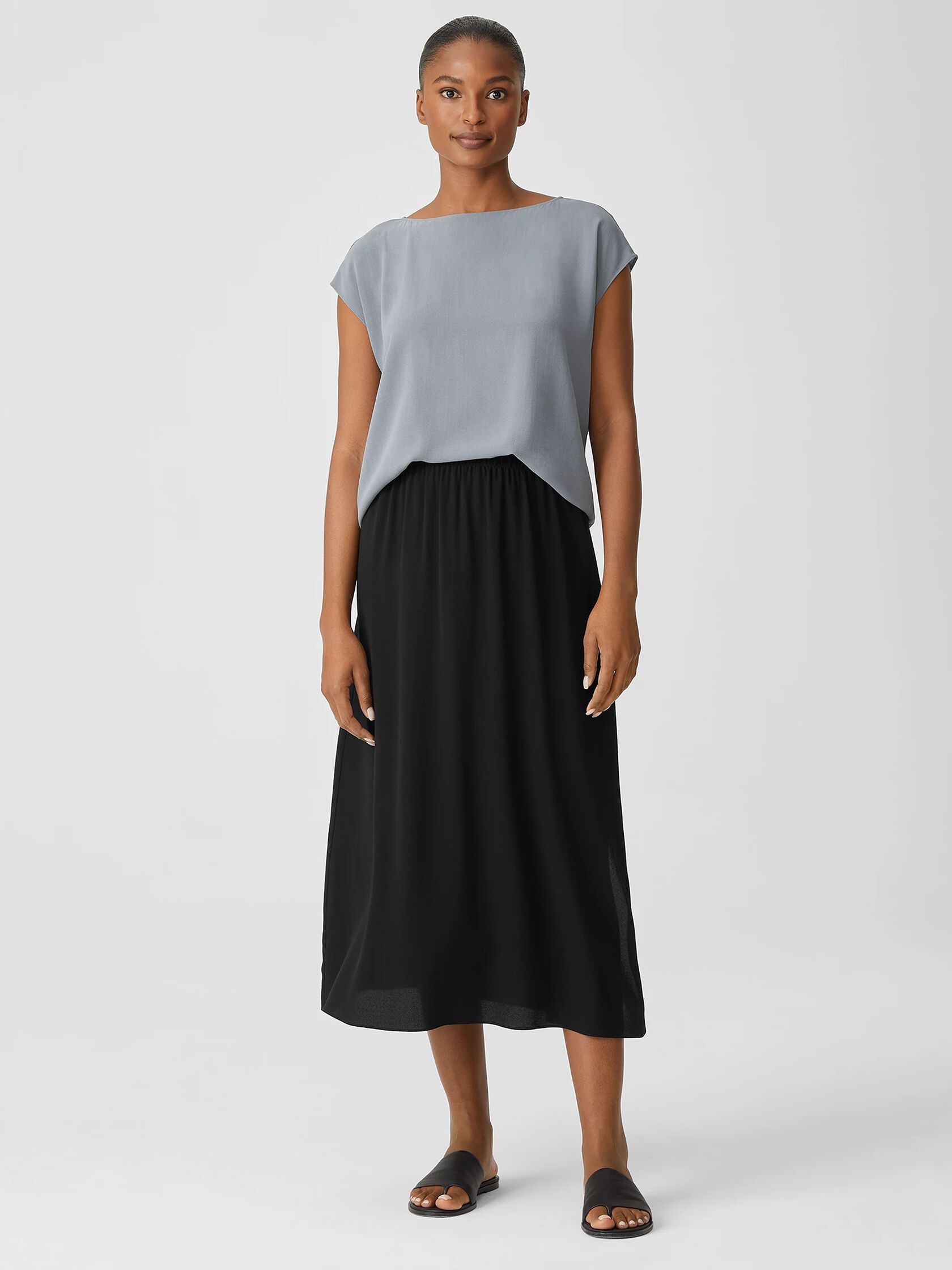 Silk Georgette Flared Skirt