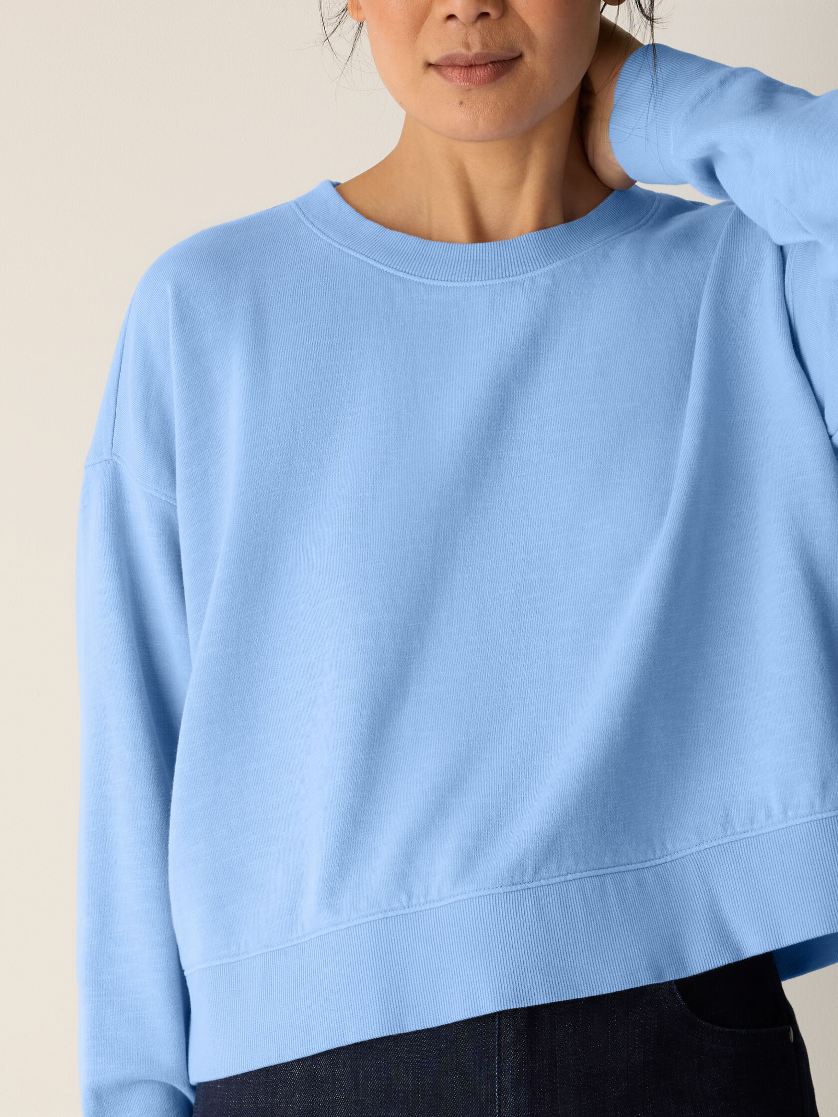 Garment-Dyed Organic Cotton Terry Cropped Box-Top