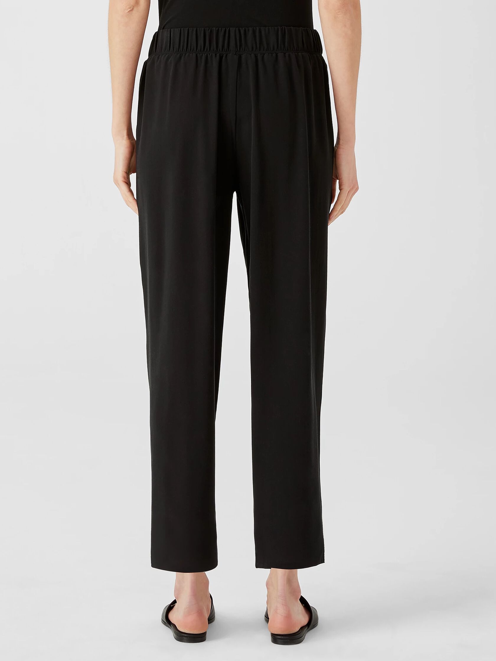 Silk Georgette Crepe Pleated Pant | EILEEN FISHER