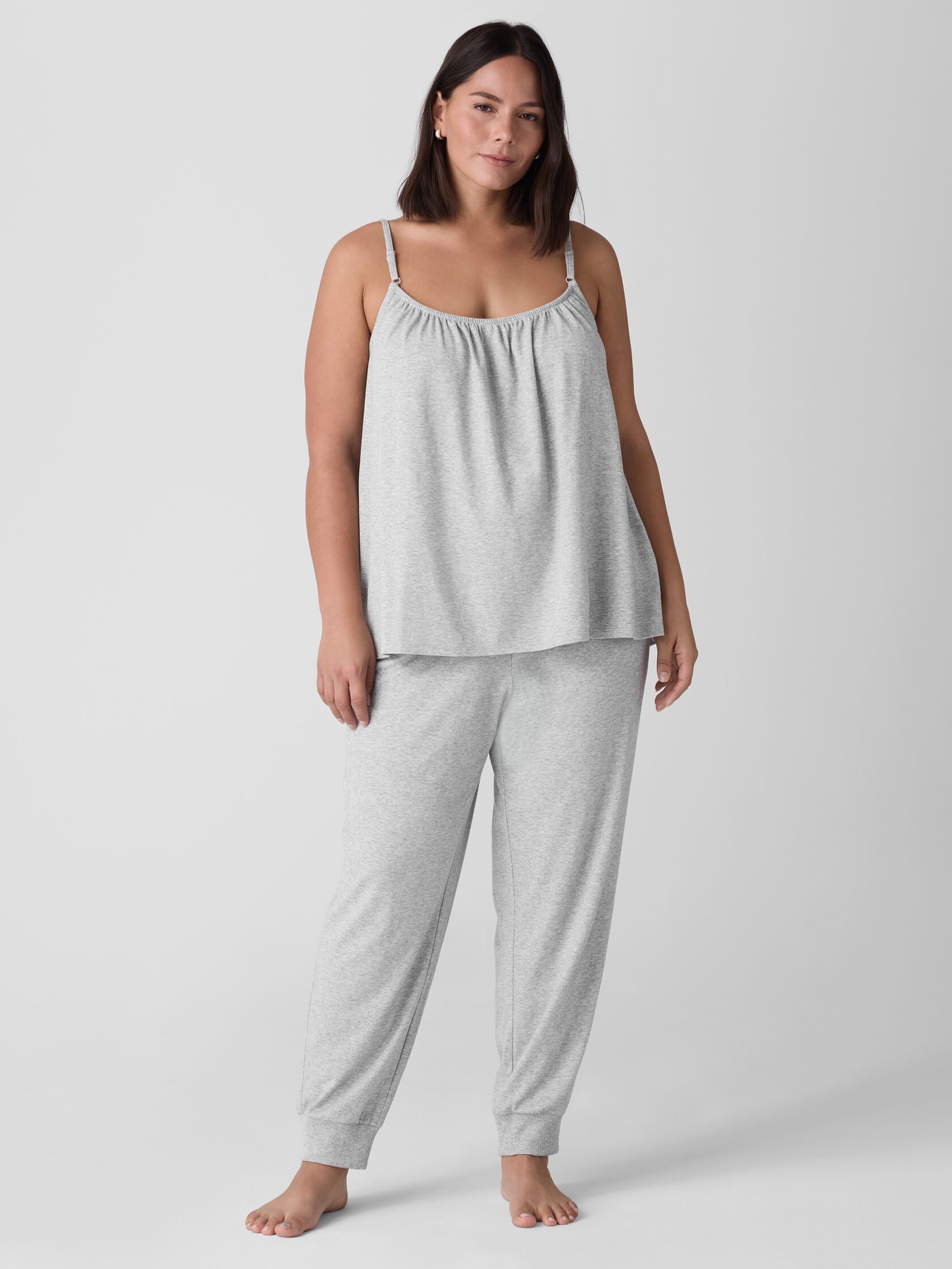 Mélange Organic Cotton Interlock Sleep Cami