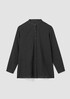 Wool Cotton Check Mandarin Collar Long Shirt