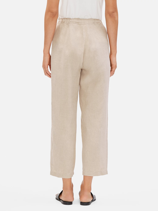 Organic Linen Straight Cropped Pant | EILEEN FISHER