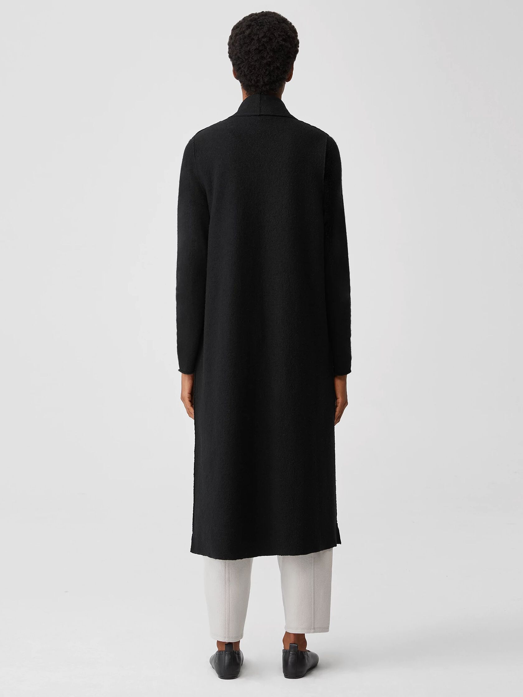 Lightweight Boiled Wool Long Vest in Responsible Wool
