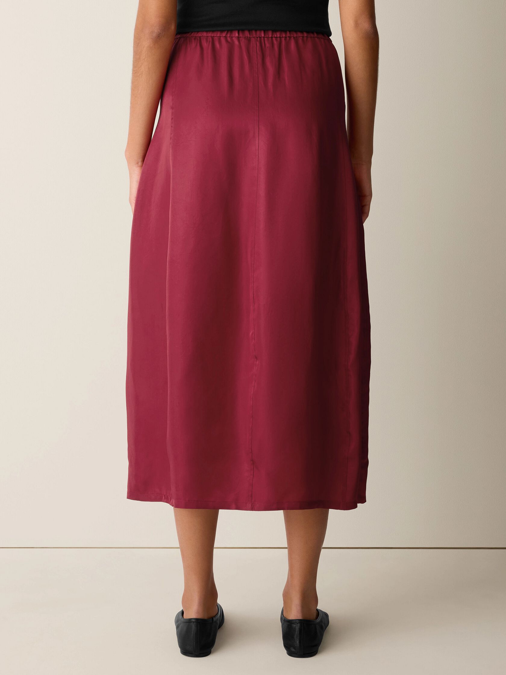 Lightweight Satin Shimmer Lantern Skirt