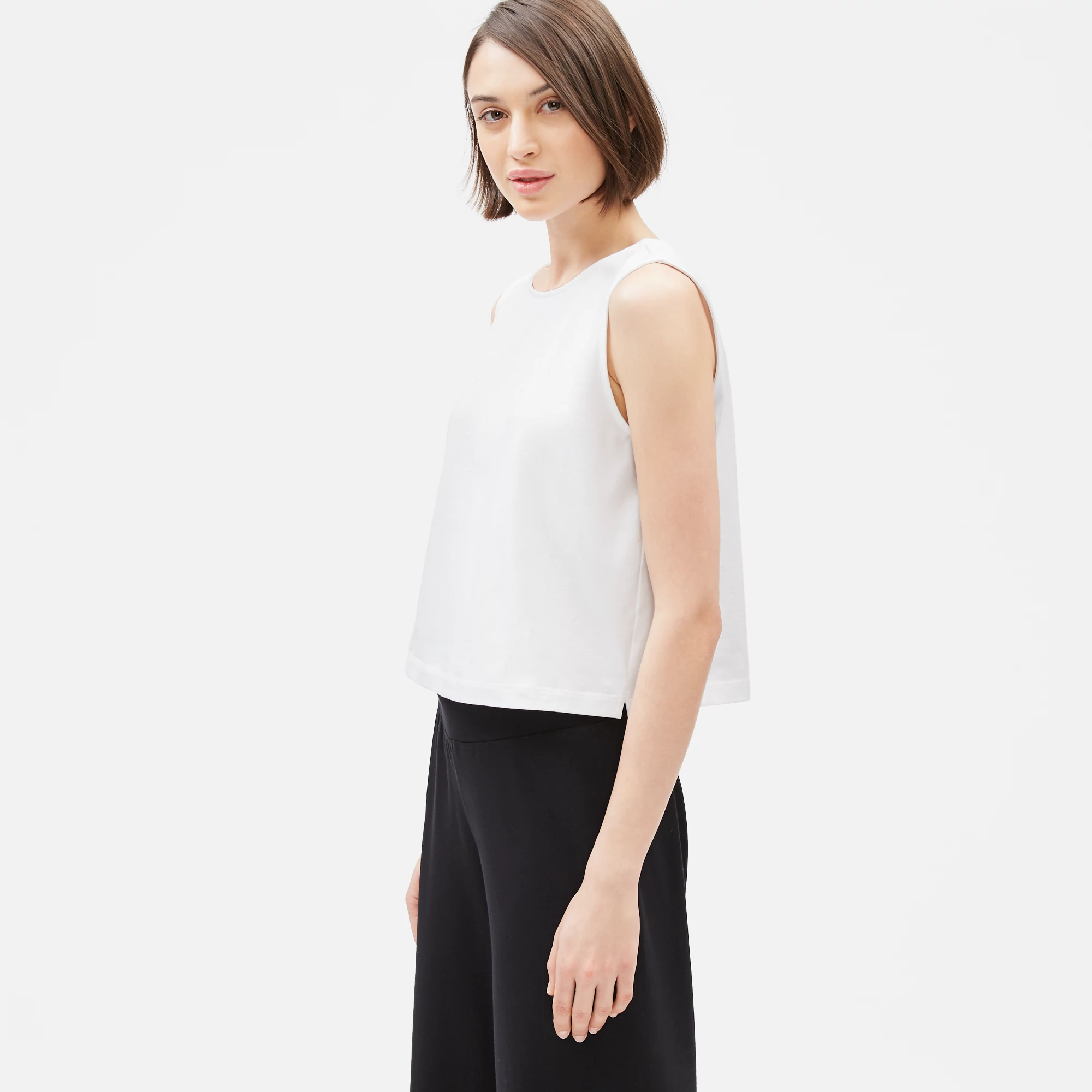 Cotton Stretch Jersey Shell | EILEEN FISHER