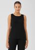 Stretch Jersey Knit Jewel Neck Tank