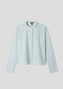 Washed Organic Cotton Poplin Band Collar Short Shirt