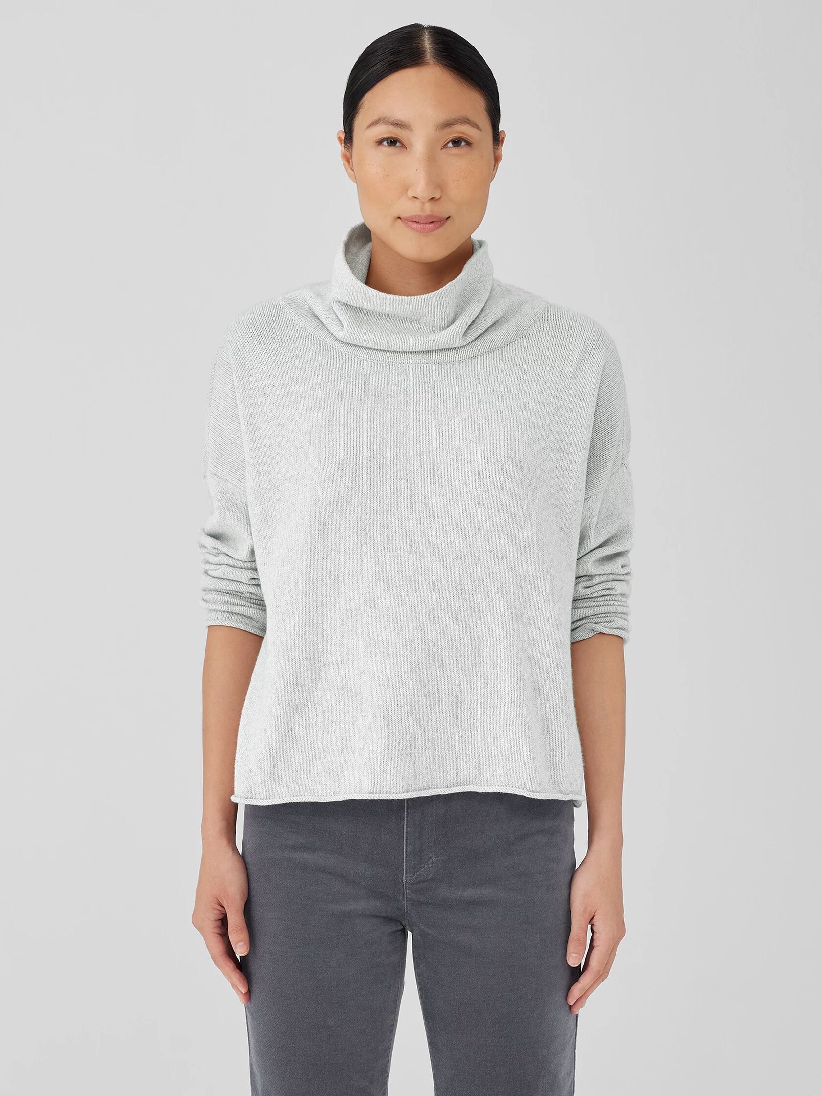 Cotton and Recycled Cashmere Turtleneck Box-Top