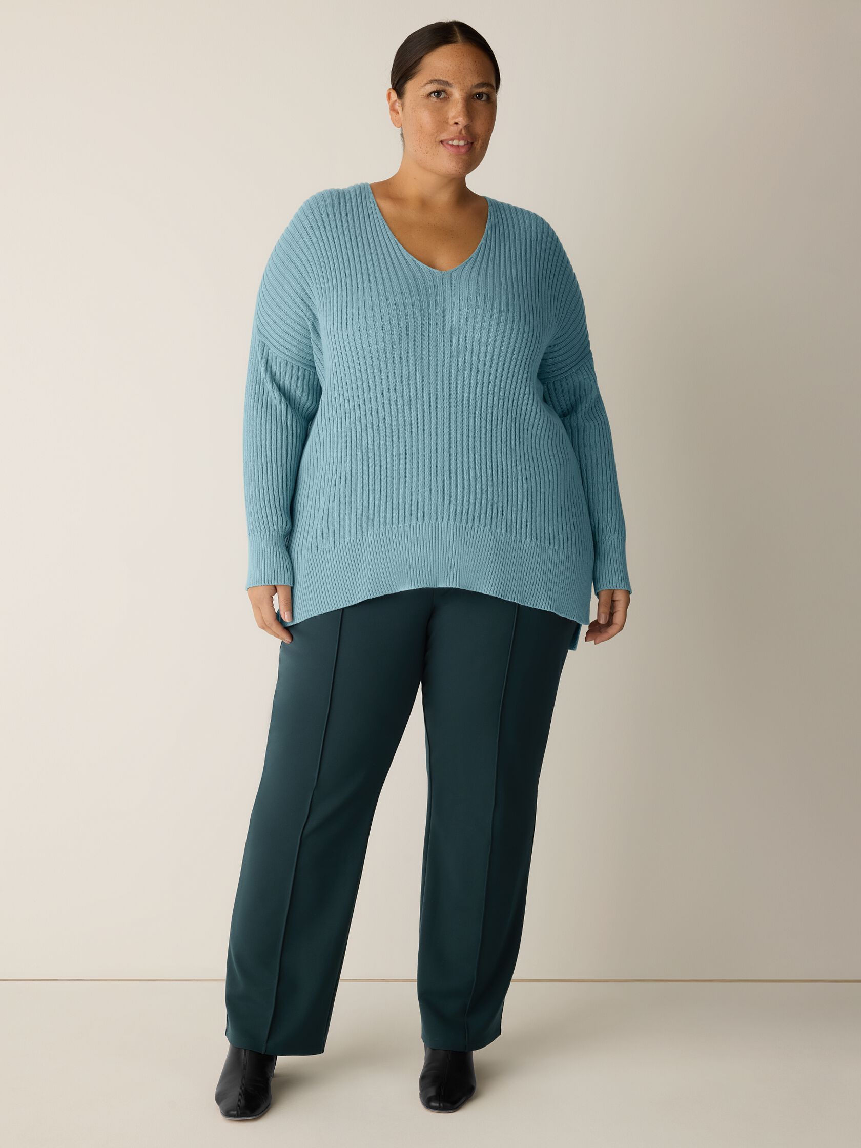 Peruvian Cotton Blend V-Neck Top