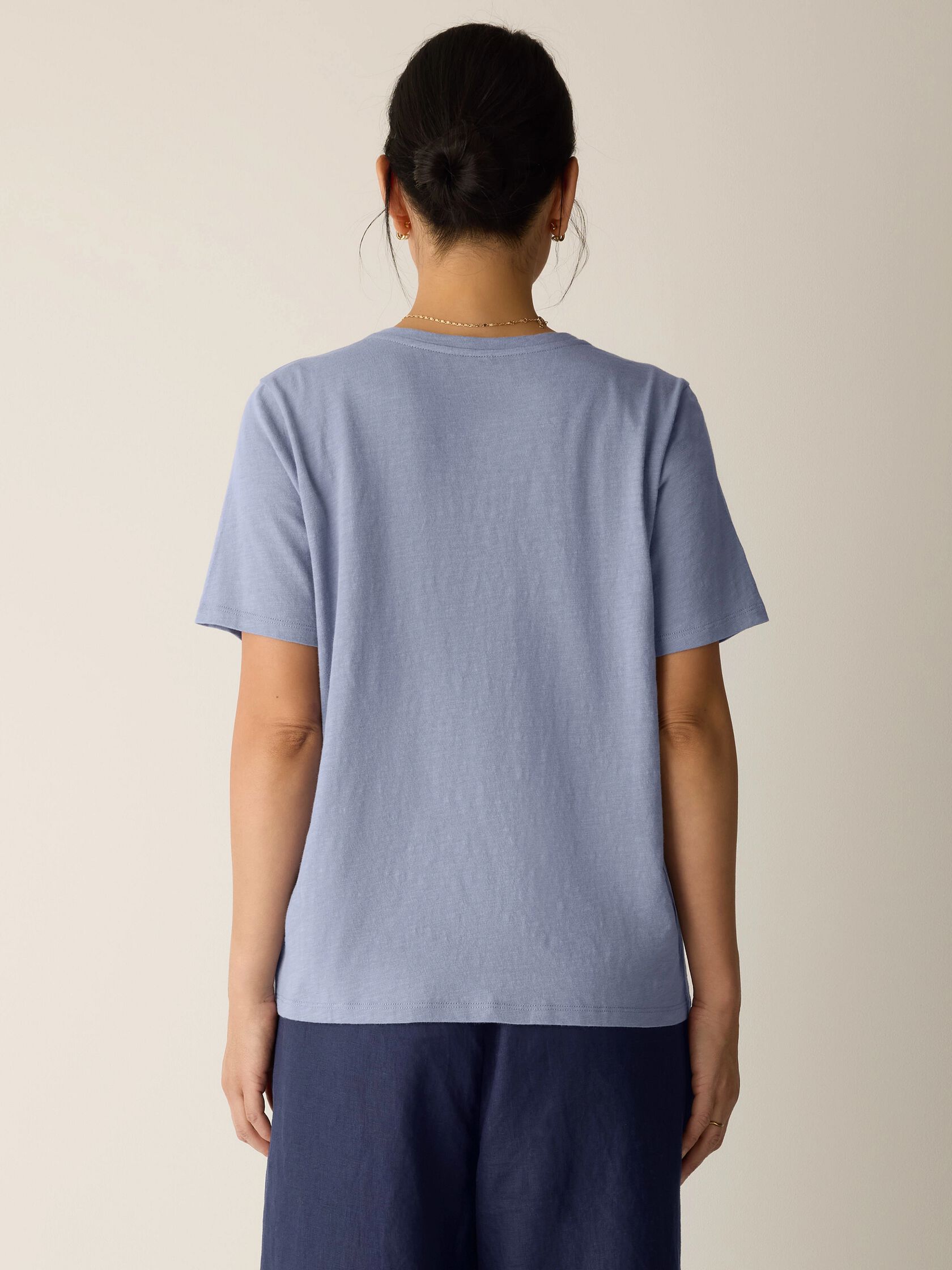 Organic Cotton Slubby Jersey V-Neck Tee
