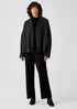 Boucle Wool Knit High Collar Jacket