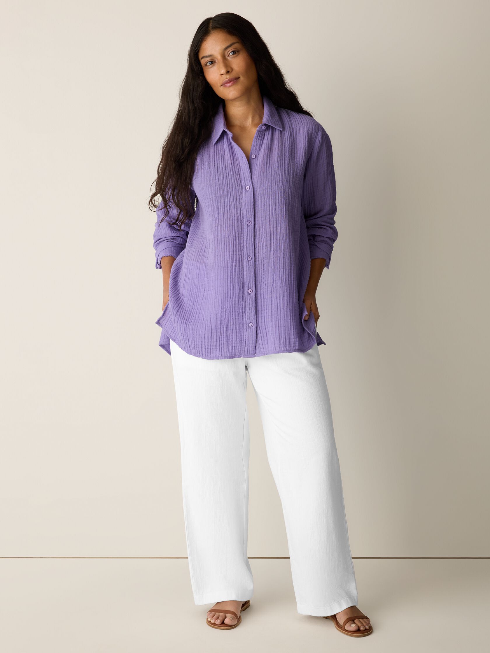Organic Cotton Lofty Gauze Classic Collar Shirt