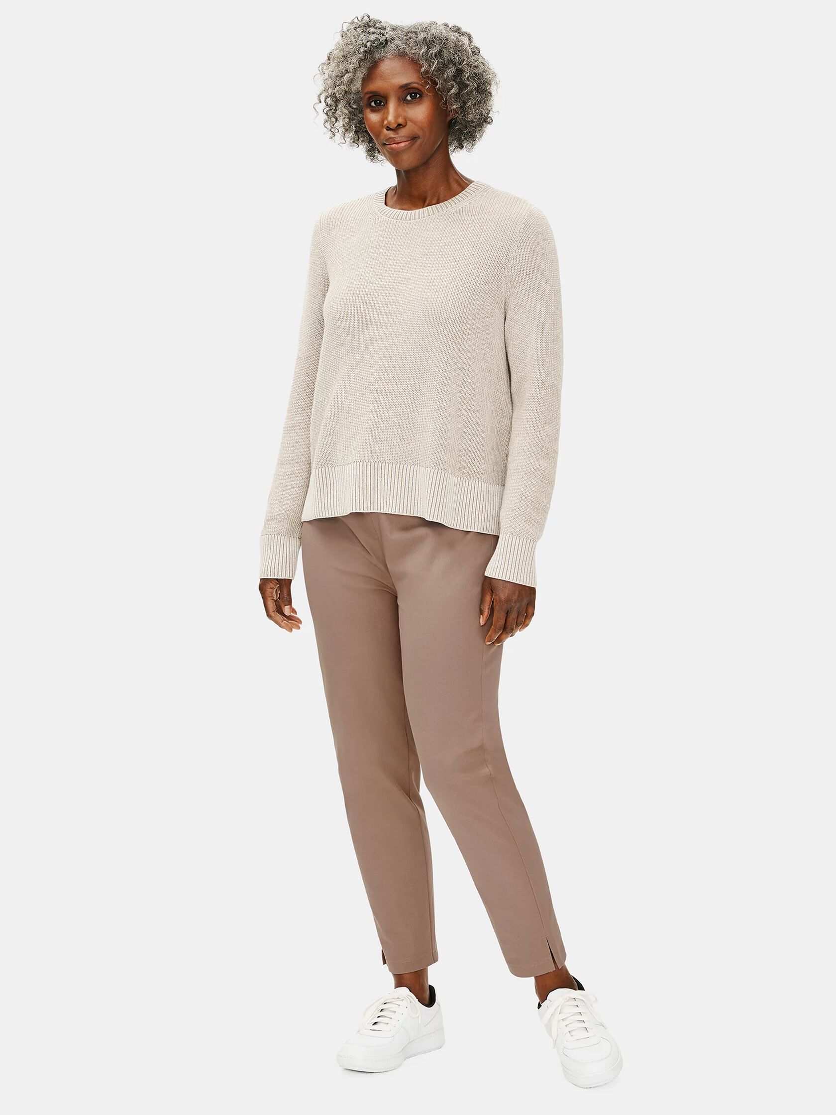 Organic Cotton Twill Slim Ankle Pant