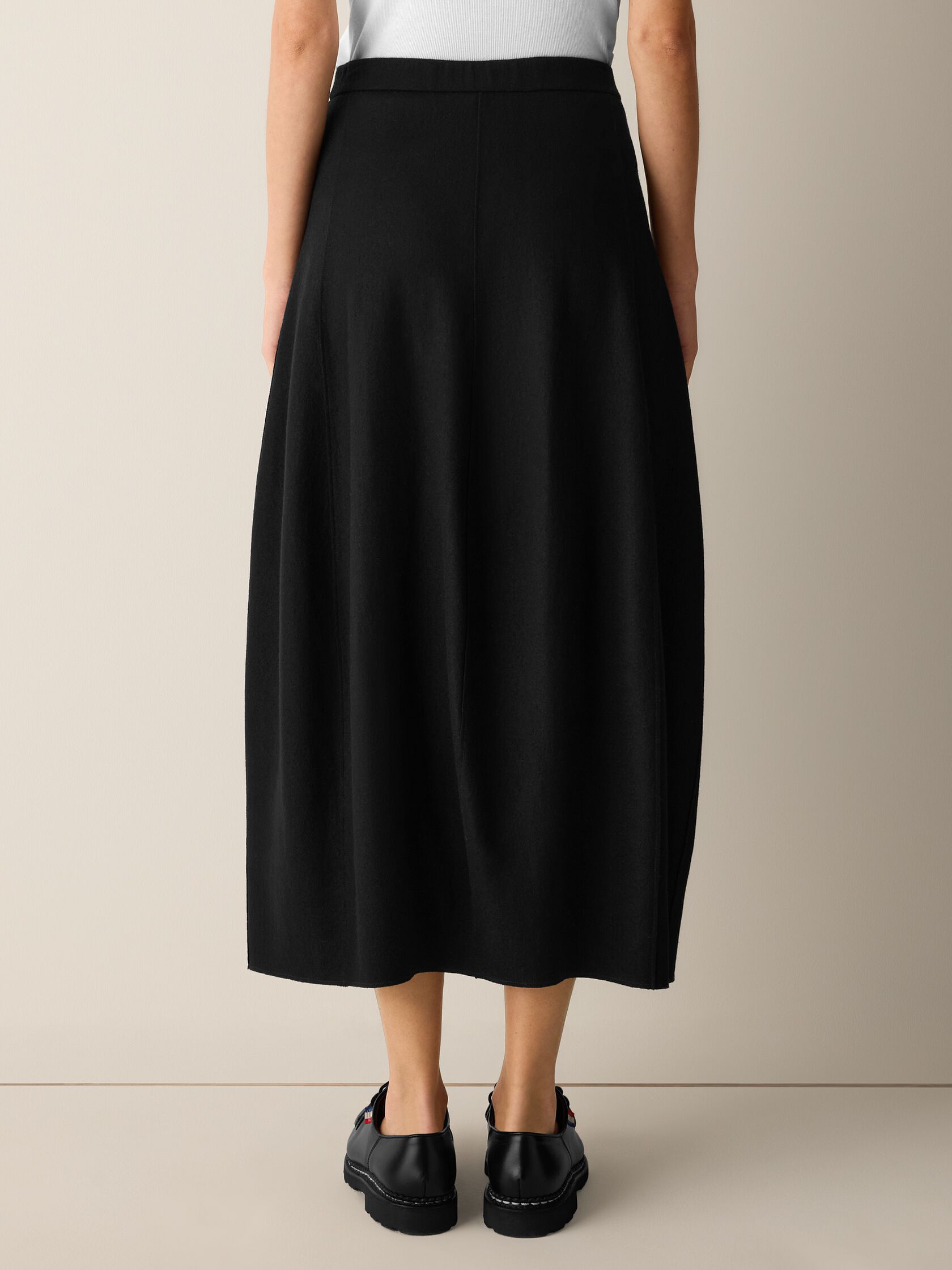 Felted Wool Jersey Lantern Skirt in Regenerative Wool