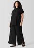 Woven Plissé Wide-Leg Pant