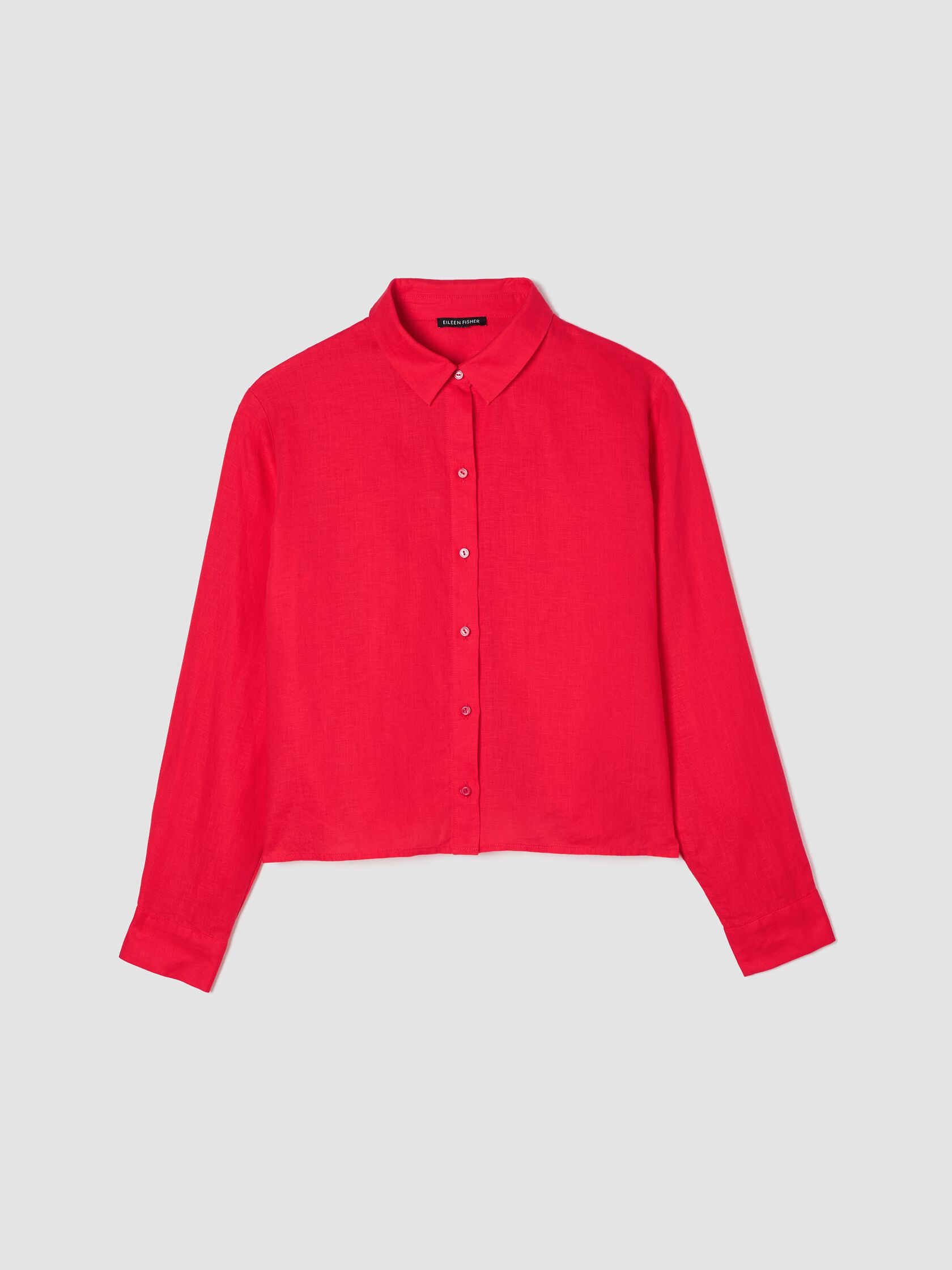 Organic Handkerchief Linen Classic Collar Short Shirt