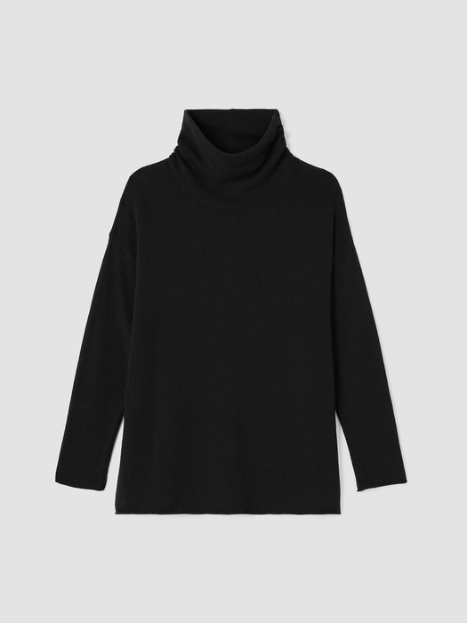 Cotton and Recycled Cashmere Turtleneck Top