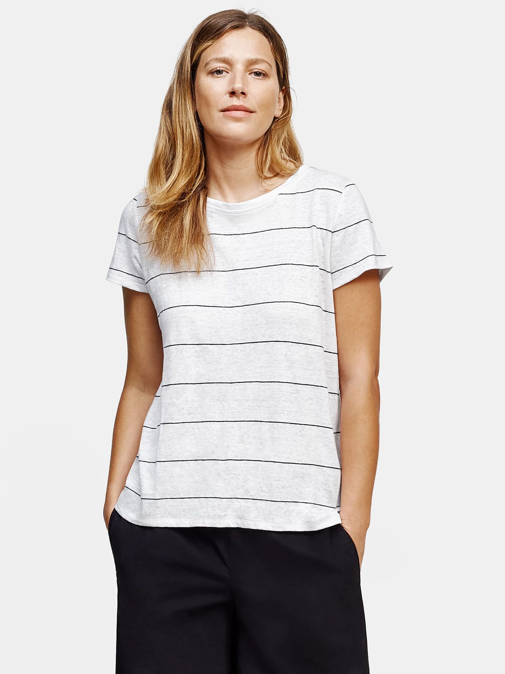 Organic Linen Jersey Striped Tee