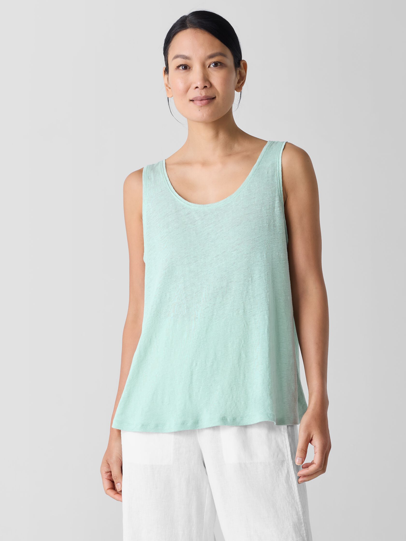 Organic Linen Jersey Scoop Neck Tank