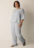 Puckered Organic Linen Stripe Box-Top
